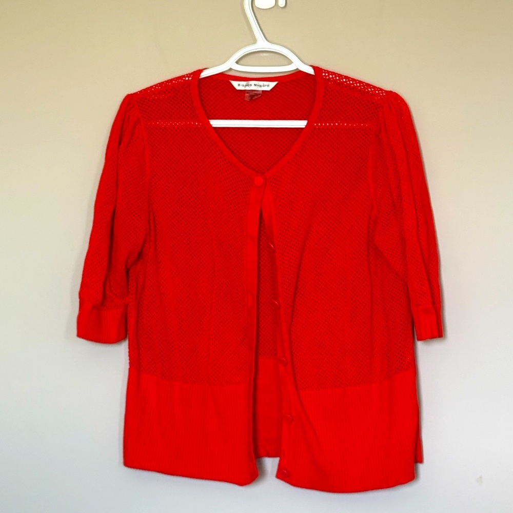 Bianco Nygard beautiful bright orange shrug. Ladies size XL/16